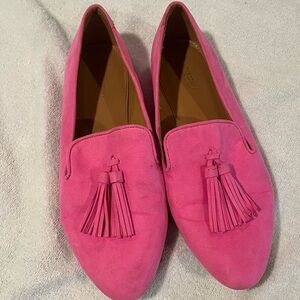 JCrew Pink Tassel Loafers